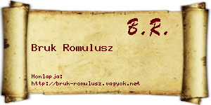 Bruk Romulusz névjegykártya